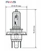 Izzó RMS 246510050 12V 60/55W, H4 kék