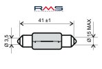 Izzó RMS 246510125 6V 15W, T15X42 S8.5 fehér