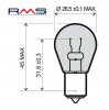 Izzó RMS 246510205 12V 21W , BA15S narancssárga