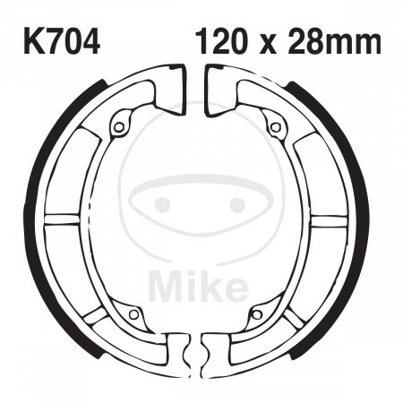 Fékpofák - készlet EBC K704G bordázott Rugókkal együtt