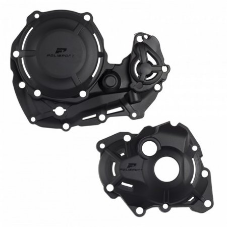 Clutch and ignition cover protector kit POLISPORT 91347 fekete