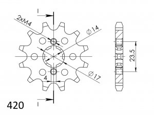 Első lánckerék SUPERSPROX CST-1128:13 13 fogak,420