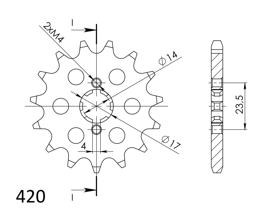 Első lánckerék SUPERSPROX CST-1128:14 14 fogak,420