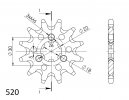 Első lánckerék SUPERSPROX CST-1445:12 12 fogak,520