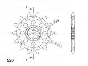 Első lánckerék SUPERSPROX CST-1590:14 14 fogak,520