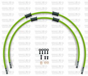 CROSSOVER Front brake hose kit Venhill SUZ-10017FB-GR POWERHOSEPLUS (2 tömlő egy készletben) Green hoses, black fittings