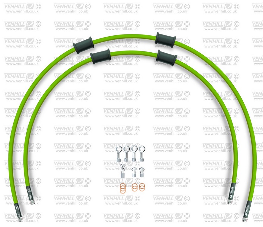 CROSSOVER Front brake hose kit Venhill SUZ-10009F-GR POWERHOSEPLUS (2 tömlő egy készletben) Green hoses, chromed fittings