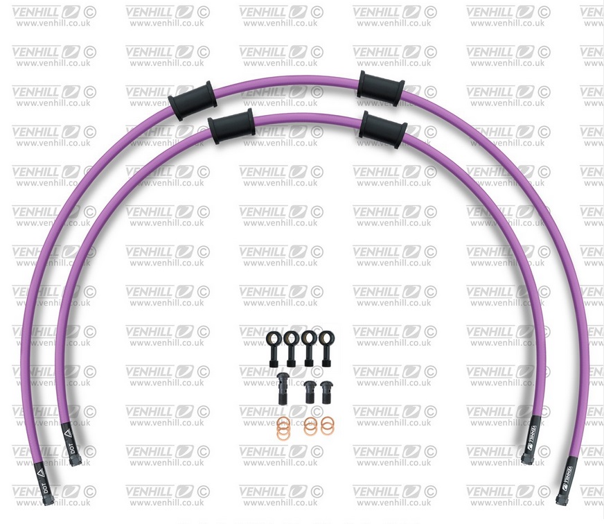 CROSSOVER Front brake hose kit Venhill KAW-6014FB-PU POWERHOSEPLUS (2 tömlő egy készletben) Purple hoses, black fittings