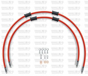 CROSSOVER Front brake hose kit Venhill SUZ-10018F-RD POWERHOSEPLUS (2 tömlő egy készletben) Red hoses, chromed fittings