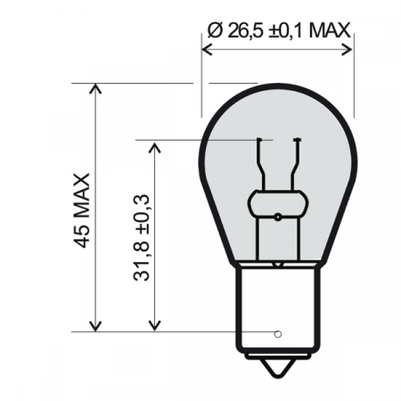 Lamp RMS 246510201 12V 21W, BA15S narancssárga