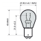 Lamp RMS 12V 21/5W, BAY15D piros