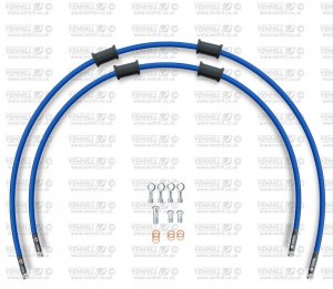 CROSSOVER Front brake hose kit Venhill SUZ-10013F-SB POWERHOSEPLUS (2 tömlő egy készletben) Solid blue hoses, chromed fittings