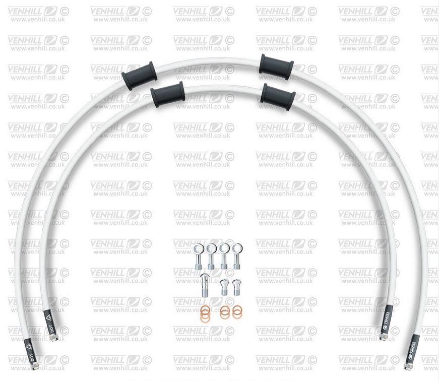 CROSSOVER Front brake hose kit Venhill SUZ-10017F-WT POWERHOSEPLUS (2 tömlő egy készletben) White hoses, chromed fittings