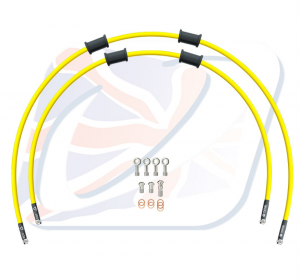 CROSSOVER Front brake hose kit Venhill SUZ-10017FS-YE POWERHOSEPLUS (2 tömlő egy készletben) Yellow hoses, stainless steel fittings